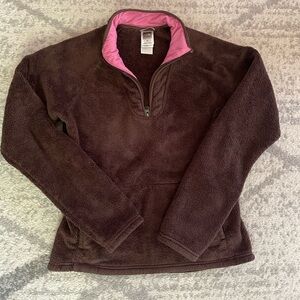 The Northface Pull Over Sweatshirt- Warm - Soft - Little Girls - Pink - Brown